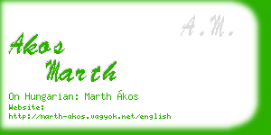 akos marth business card